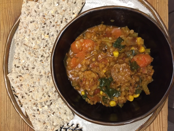 lentil sausage soup