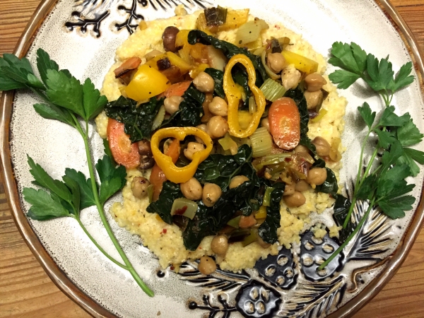 Veg beans polenta